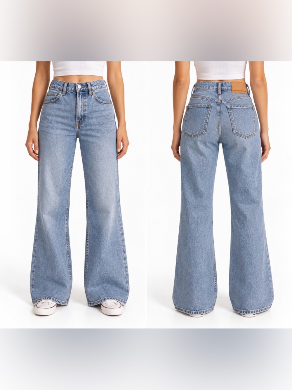 Denim Forum Aritzia The Marlene ’60s High Rise Flare Jeans 7 Yrs Pctr Ths Bleu S